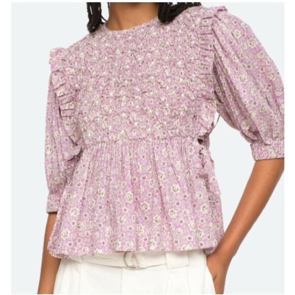 Sea New York Tops - Sea New York Women’s Ida Smocked Top Lilac color Size XS